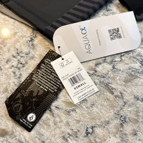 Volcom | Swim Deadly Stones Neoprene Wetsuit Jacket in Black Gray Rash-guard XS - Picture 5 of 14